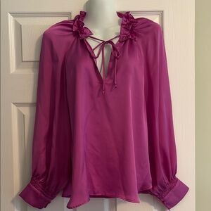 Anthropologie Fuschia Pink Women's Silky Top